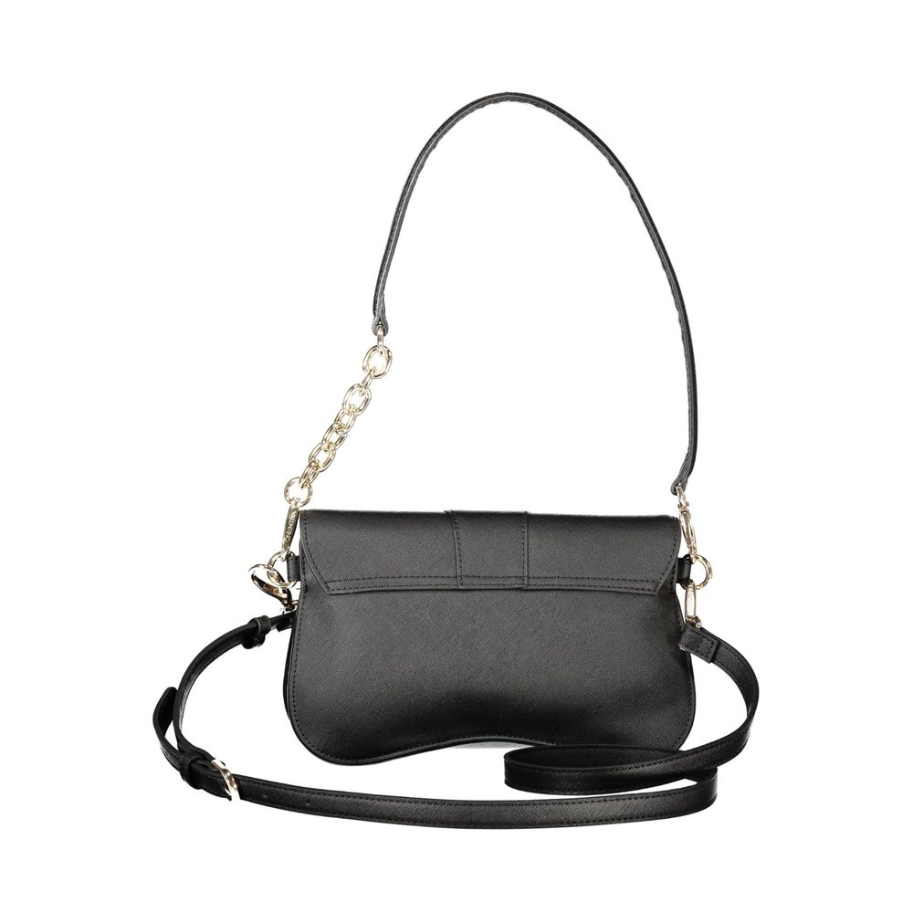 Mario Valentino Black Polyethylene Women Handbag with removable shoulder handle and adjustable strap