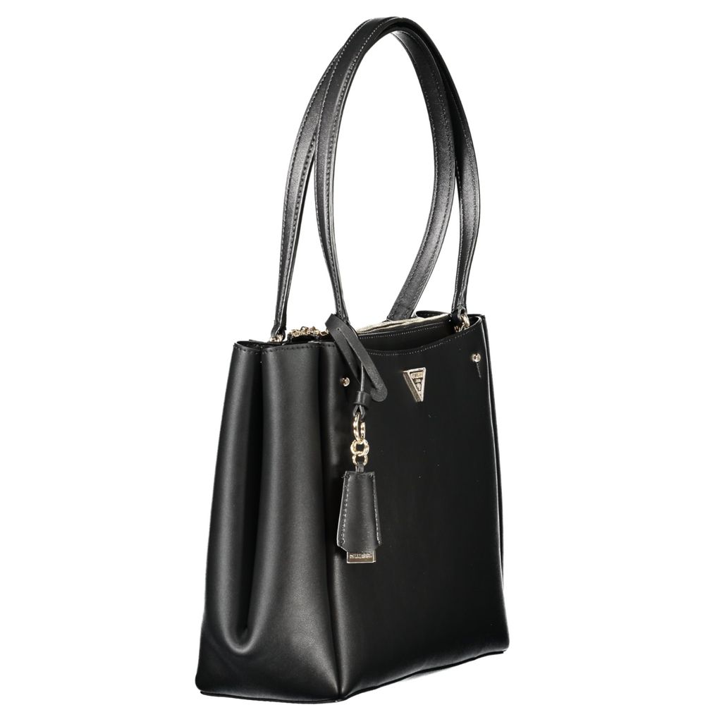 Guess Jeans Black Polyethylene Women Handbag with twin handles and sleek design