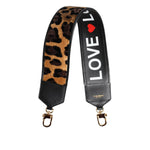 Dolce & Gabbana Black Leopard Print Reversible Bag Shoulder Strap WMB523