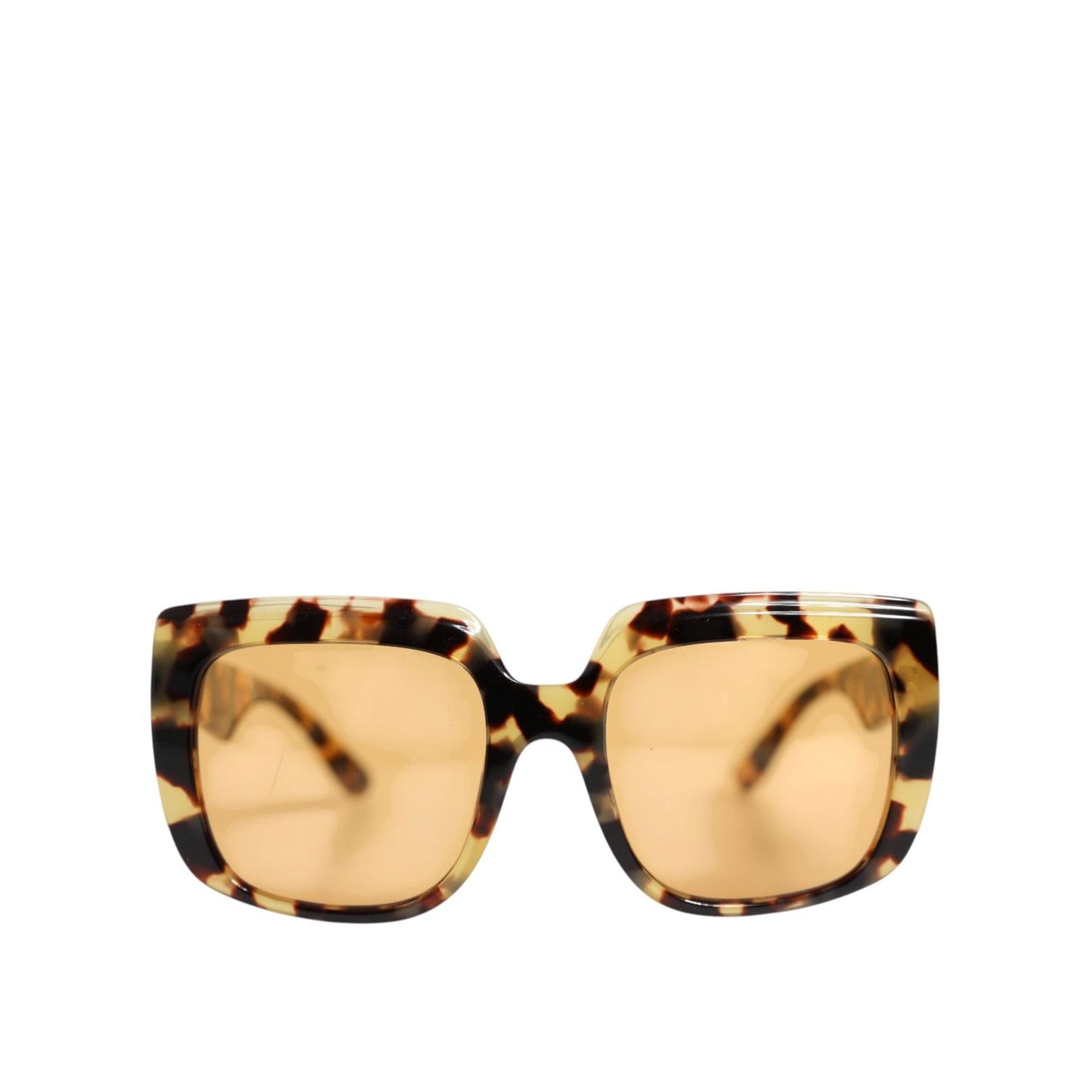 Dolce & Gabbana Black Yellow Havana Leopard Square Shades Sunglasses GLA1354