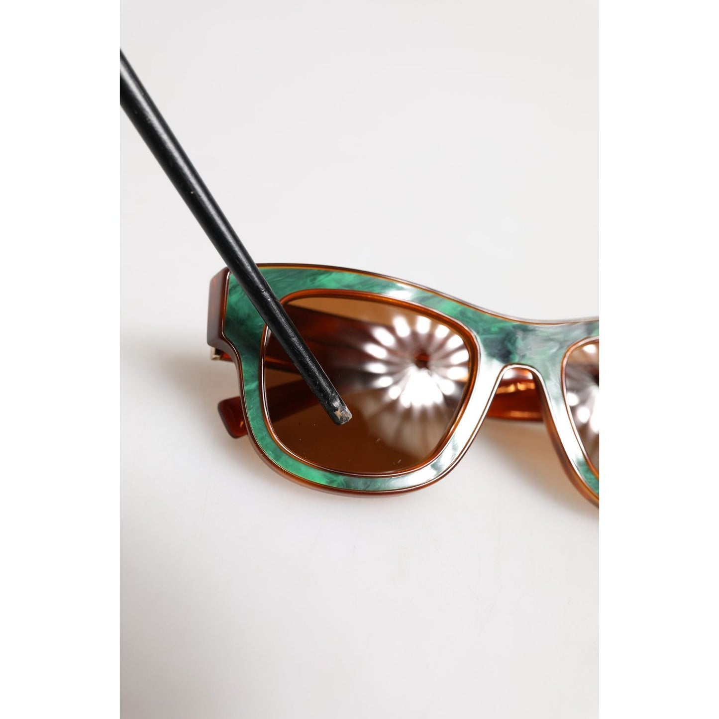 Dolce & Gabbana Green Brown Marbled Acetate DG4379-F Eyewear Sunglasses GLA1365