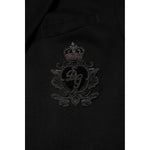 Dolce & Gabbana Black Viscose DG Crown Blazer Coat Jacket