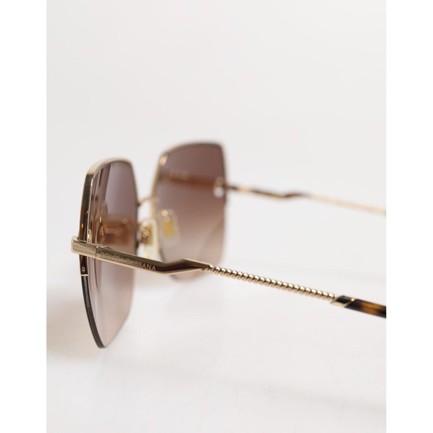 Dolce & Gabbana Gold Brown Gradient Square DG2267 Eyewear Sunglasses GLA1378
