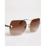 Dolce & Gabbana Gold Brown Gradient Square DG2267 Eyewear Sunglasses GLA1378