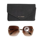 Dolce & Gabbana Gold Brown Gradient Square DG2267 Eyewear Sunglasses GLA1378