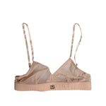 Dolce & Gabbana Powder Pink Nylon DG Logo Non Wire Bra Underwear BIK1405-1