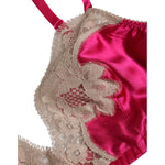 Dolce & Gabbana Magenta Floral Lace Silk Non Wire Bra Underwear BIK1409-2
