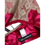 Dolce & Gabbana Magenta Floral Lace Silk Non Wire Bra Underwear BIK1409-2