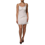 Dolce & Gabbana White Lace DG Logo Silk Dress Sleepwear DR81795-44