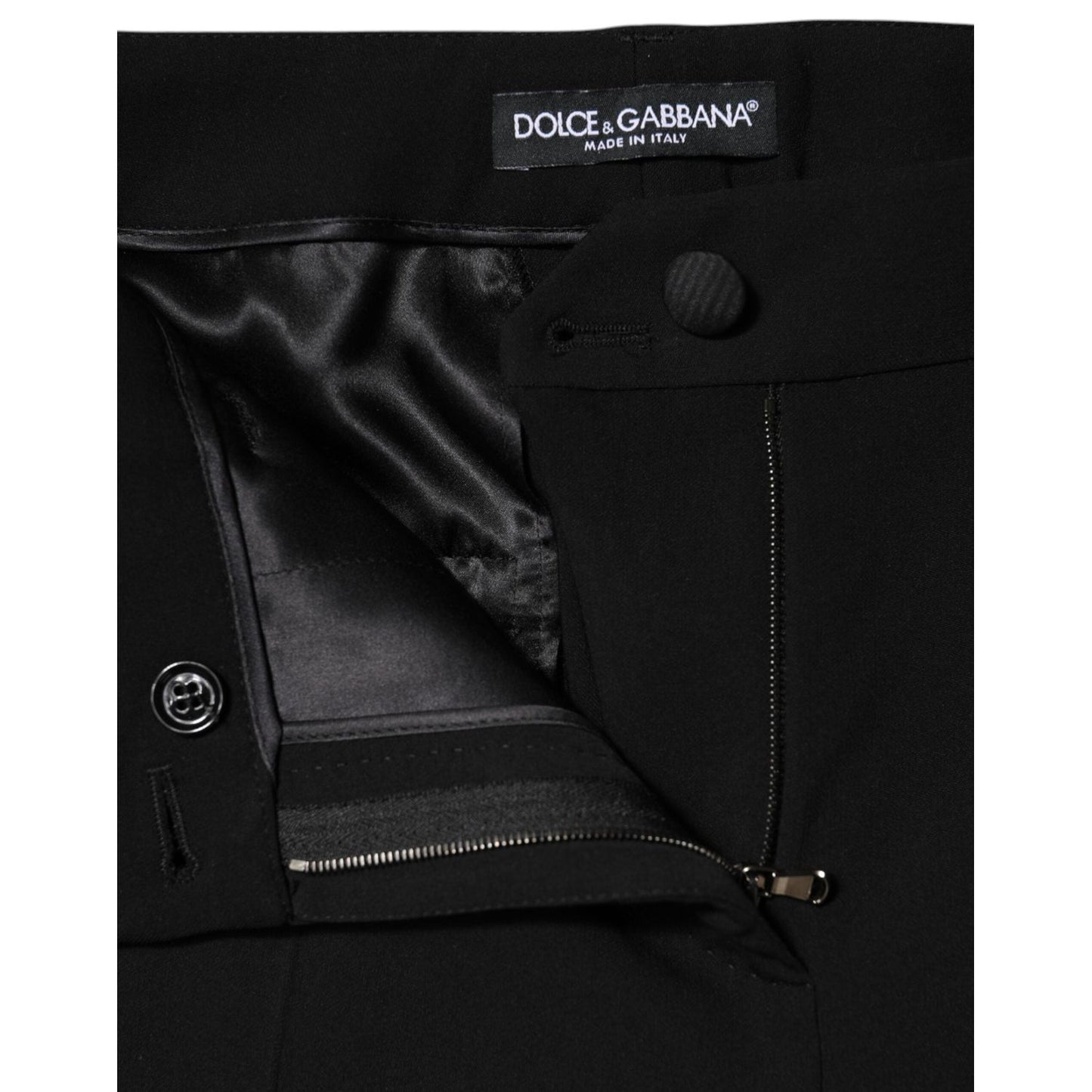 Dolce & Gabbana Black Wool High Waist Tapered Pants PAN76558-42