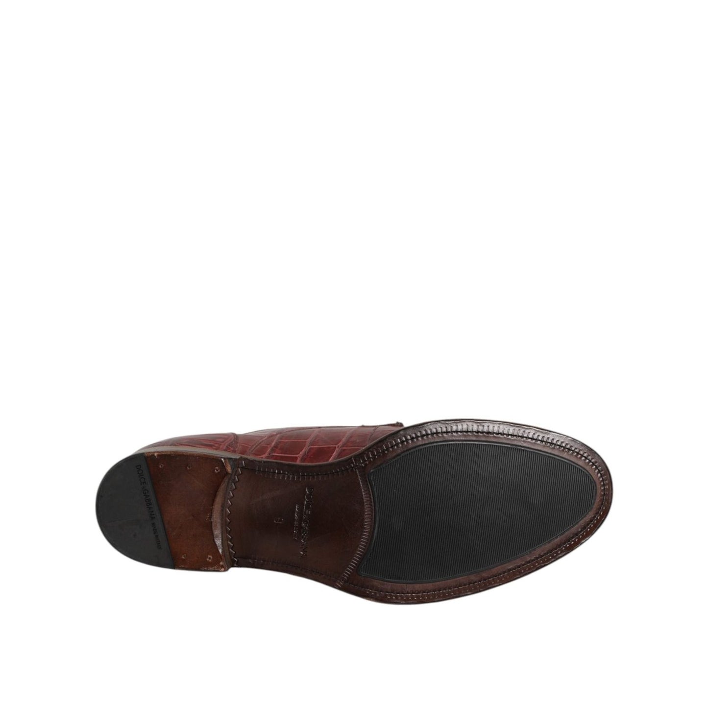 Dolce & Gabbana Burgundy Leather Lace Up Derby Dress Shoes MV7553-43