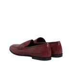 Dolce & Gabbana Burgundy Calfskin Leather Formal Slip On Shoes MV7616-39.5
