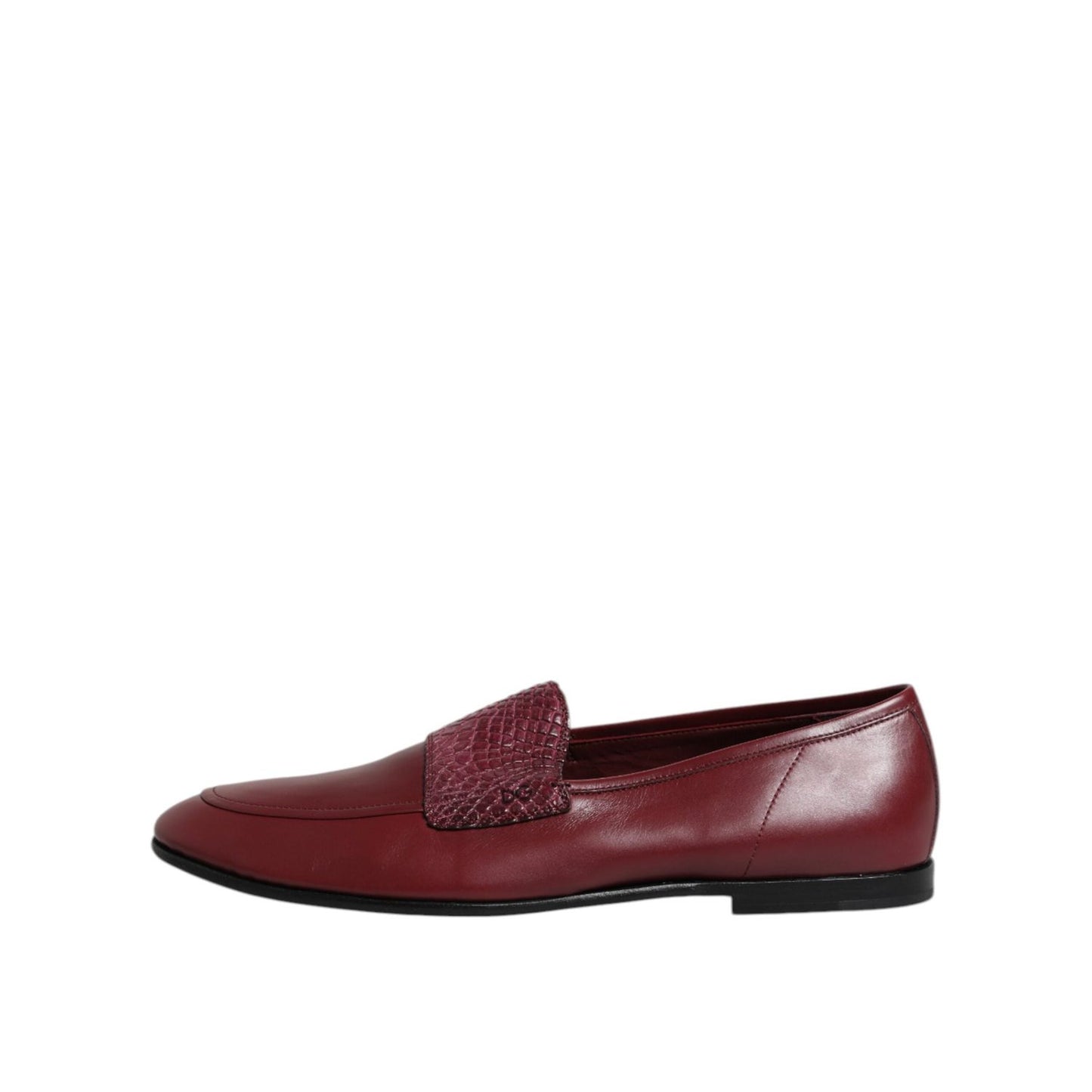 Dolce & Gabbana Burgundy Calfskin Leather Formal Slip On Shoes MV7616-39.5