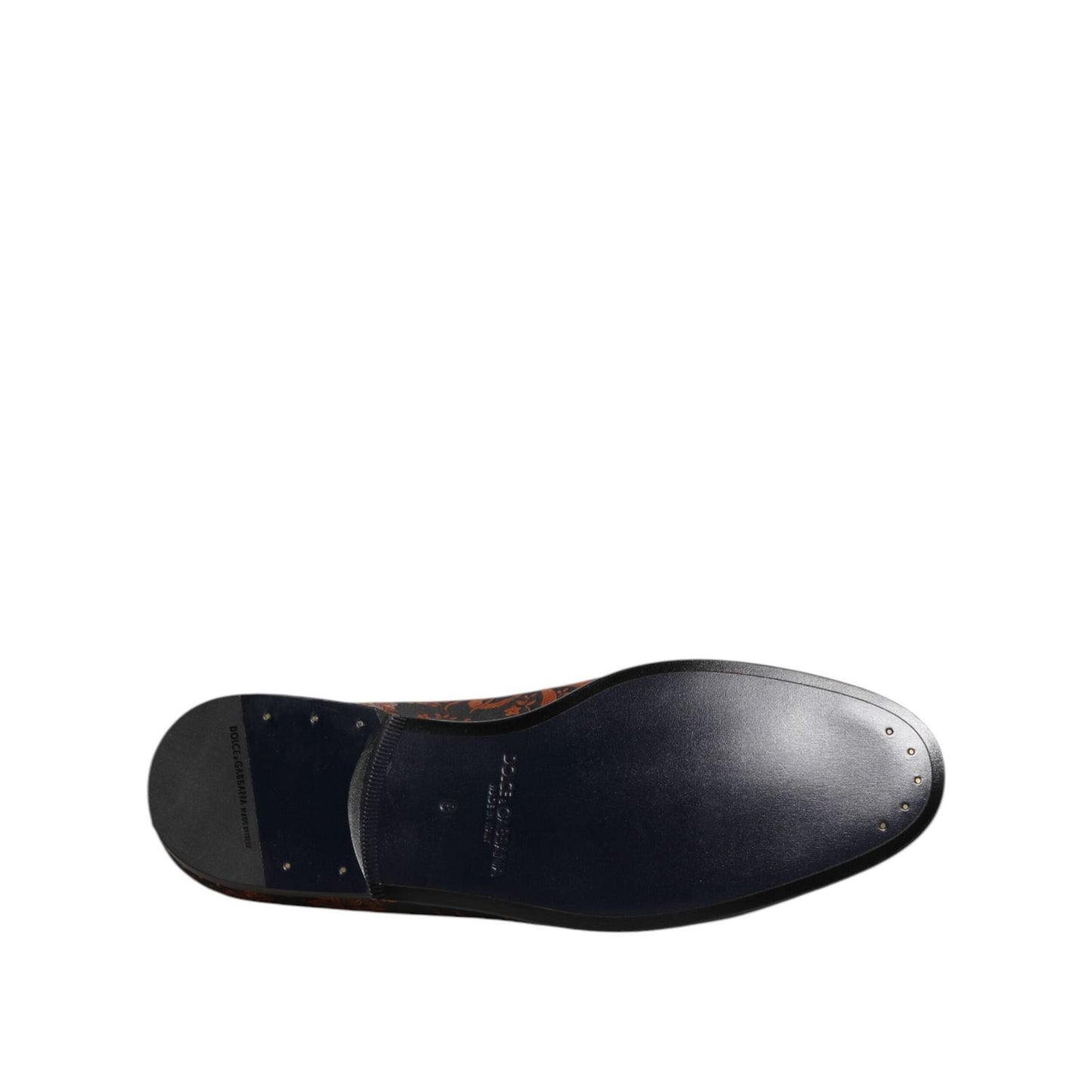Dolce & Gabbana Black Jacquard Polyester Slip On Loafers Shoes MV7618-42