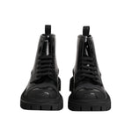 Dolce & Gabbana Black Leather Lace Up Mid Calf Boots Shoes