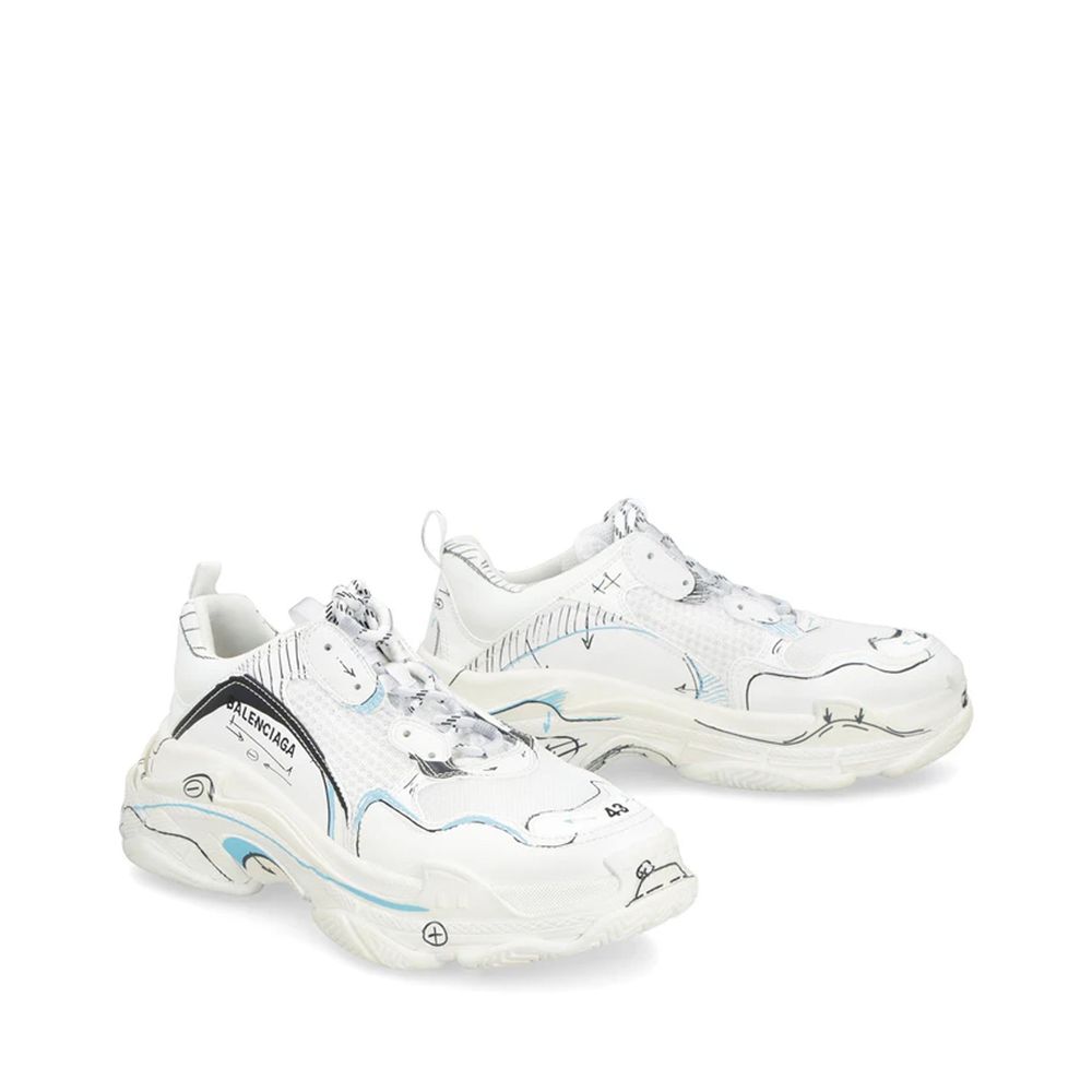 Balenciaga White Calfskin Chunky Sneakers