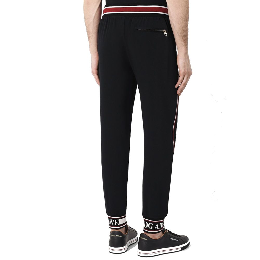 Dolce & Gabbana Black Elastane Athletic Pants