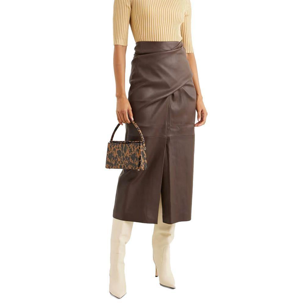 Brunello Cucinelli Leather Skirt BR-8736285688020-42