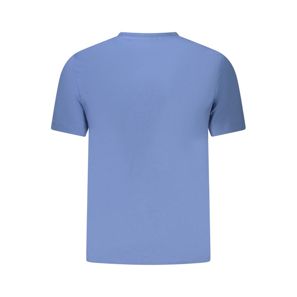 Calvin Klein Blue Cotton Men T-Shirt back view, showcasing premium cotton and iconic style