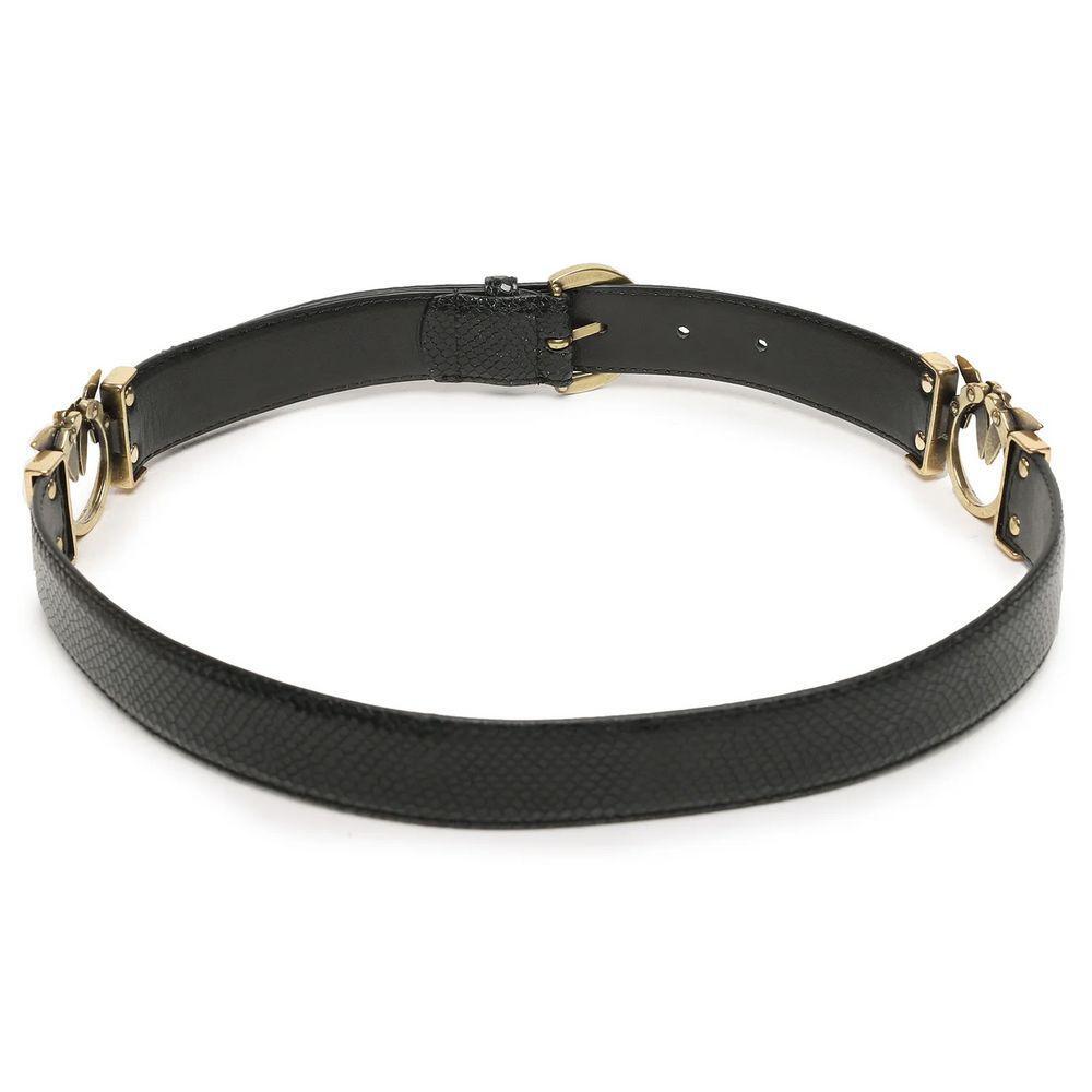 PINKO Black Calfskin Belt