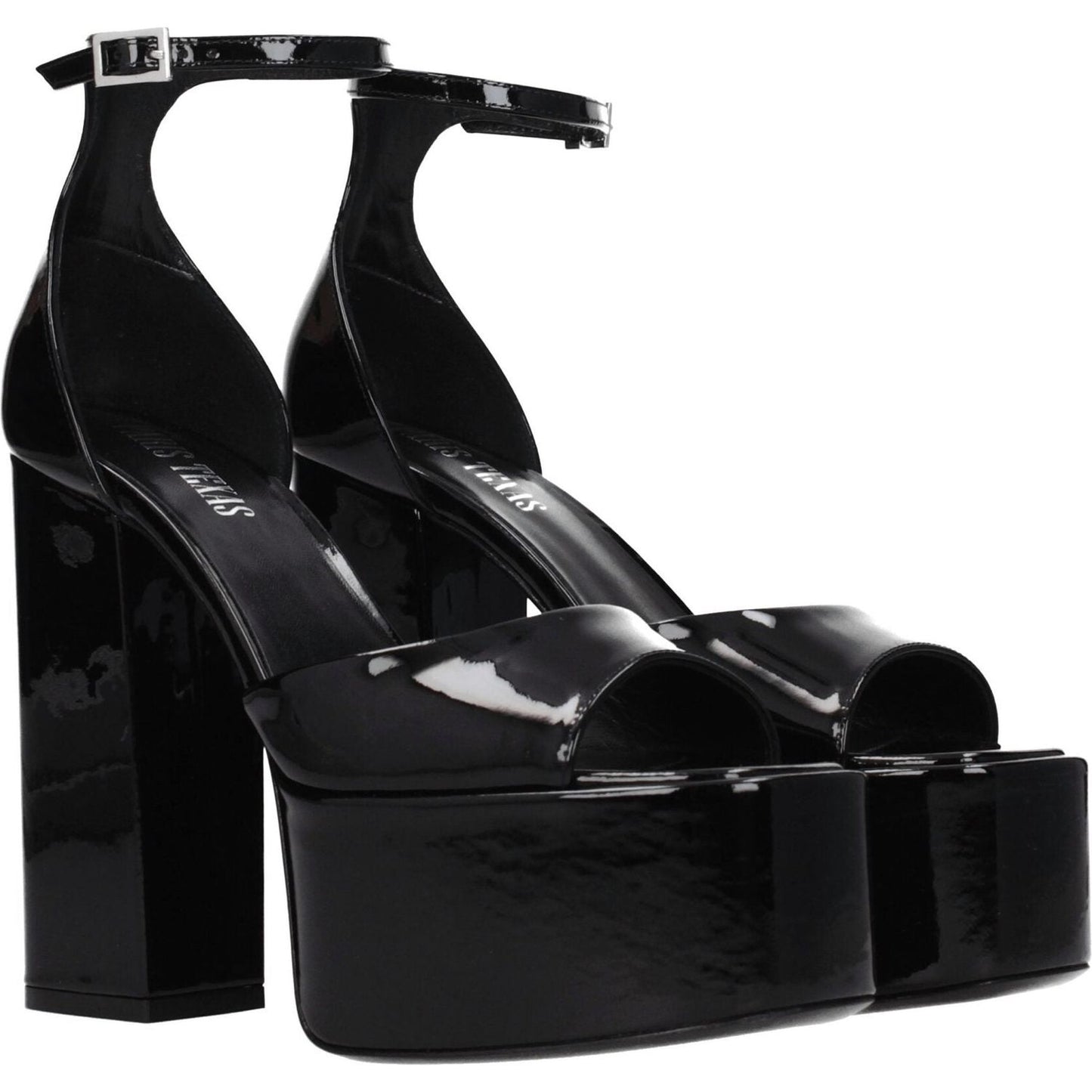 Paris Texas Black Leather Platforms PA-8547224486153-EU40/US10