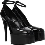 Paris Texas Black Leather Platforms Pumps PA-8547254927625-EU39/US9
