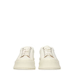 Jil Sander White Fabric Platform Sneakers
