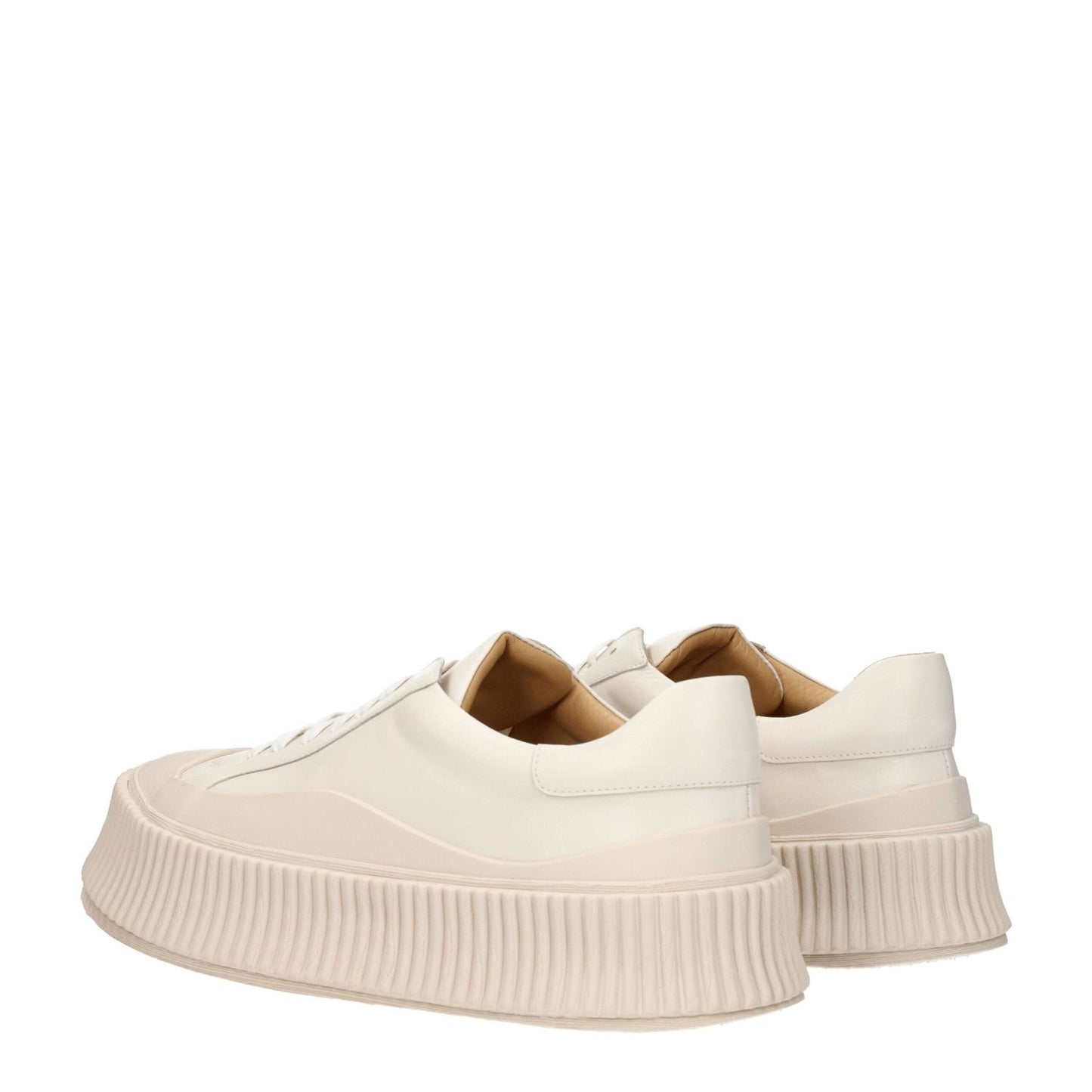 Jil Sander Beige Leather Platform Sneakers JI-8547352641801-EU39/US6