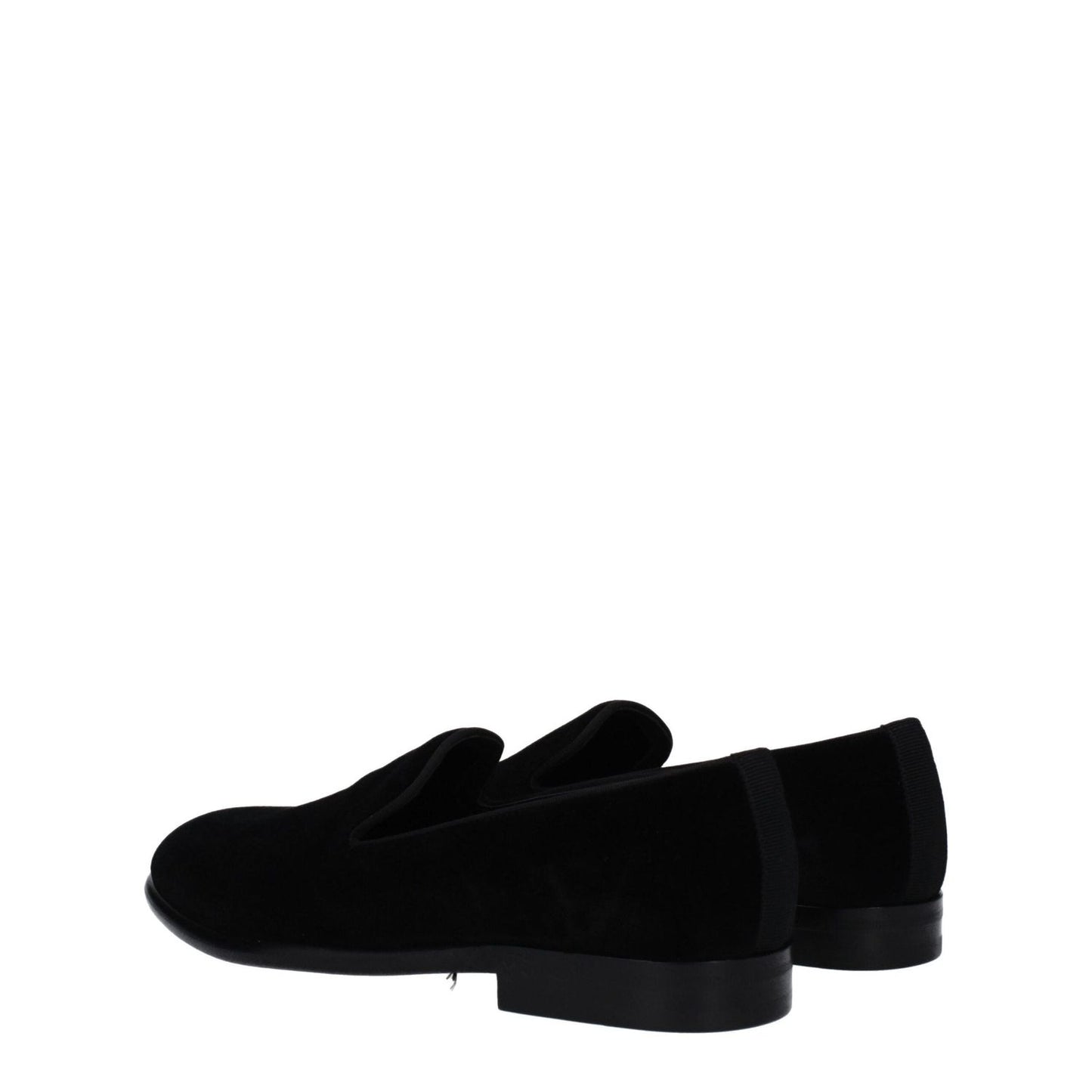 Dolce & Gabbana Black Velvet Slip-On Loafers DO-8547415621897-EU39/US6
