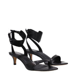 Isabel Marant Black Leather Flat Sandals IS-9256114913545-EU37/US7