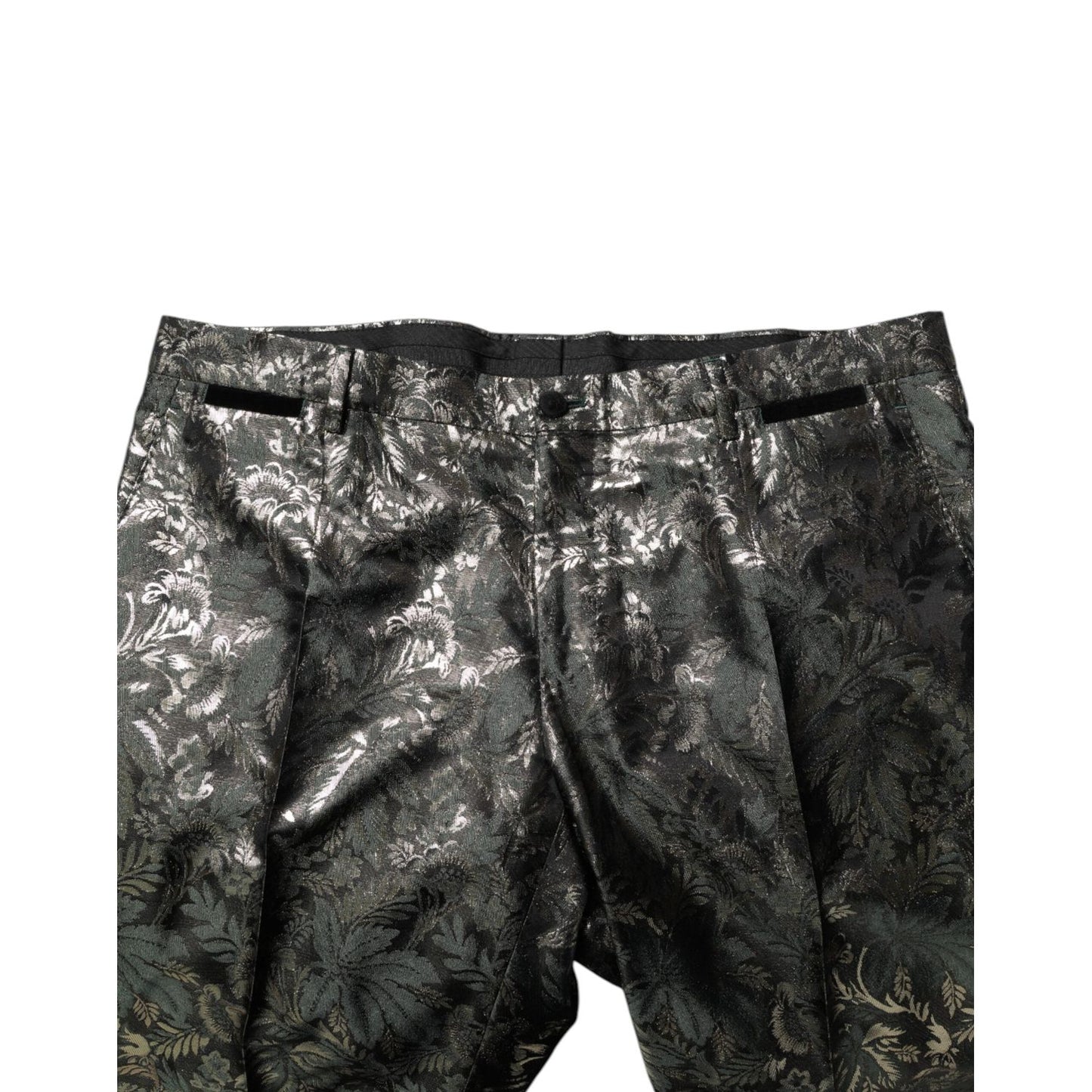 Dolce & Gabbana Metallic Floral Jacquard Silk 2 Piece Suit KOS2367-56