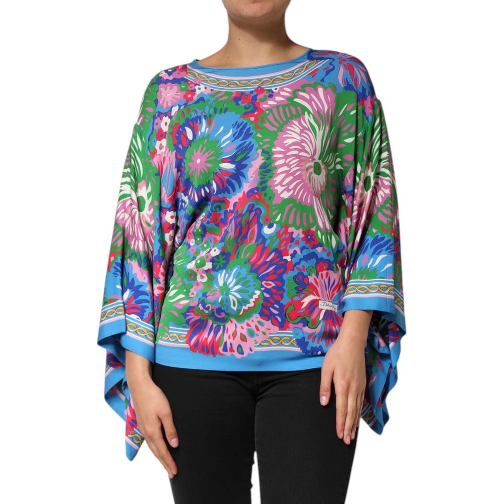 Dolce & Gabbana Multicolor Floral Printed Tunic Blouse Top TSH90590-40