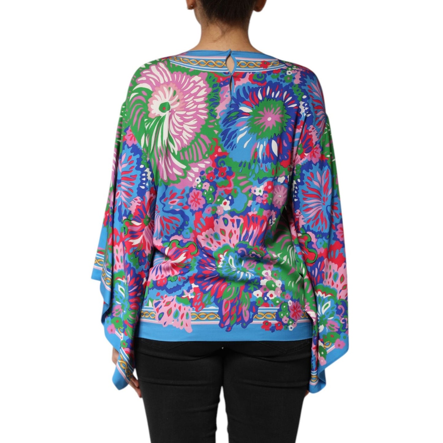 Dolce & Gabbana Multicolor Floral Printed Tunic Blouse Top TSH90590-40
