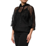Dolce & Gabbana Black See Through Hooded Pullover Sweater TSH90642-40