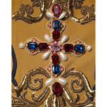 Dolce & Gabbana Yellow Crystal Cross Runway Vest Jacket Top TSH90654-40