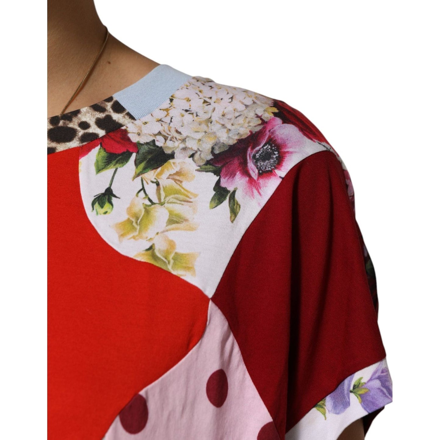 Dolce & Gabbana Multicolor Patchwork Cotton Silk Blouse Top TSH90656-36