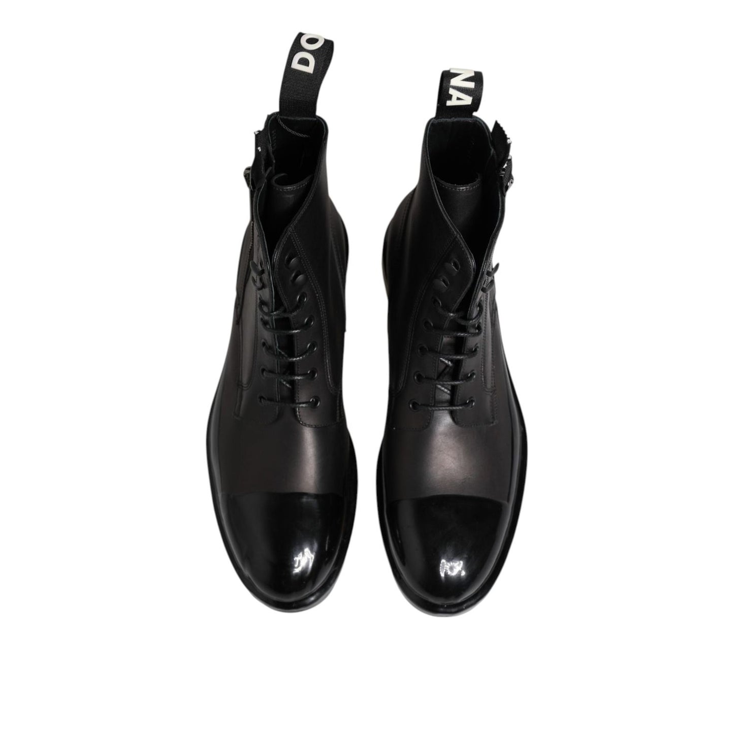 Dolce & Gabbana Brown Black Lace Up Mid Calf Men Boots Shoes MV7688-44
