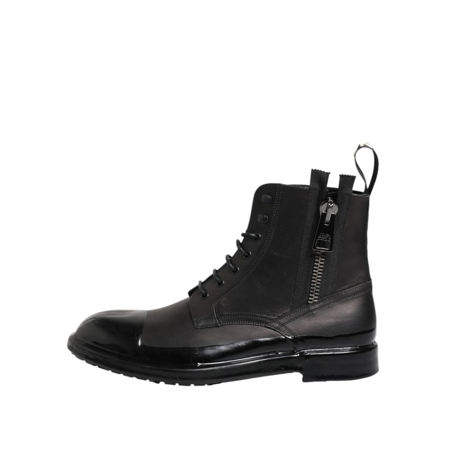 Dolce & Gabbana Brown Black Lace Up Mid Calf Men Boots Shoes MV7688-44