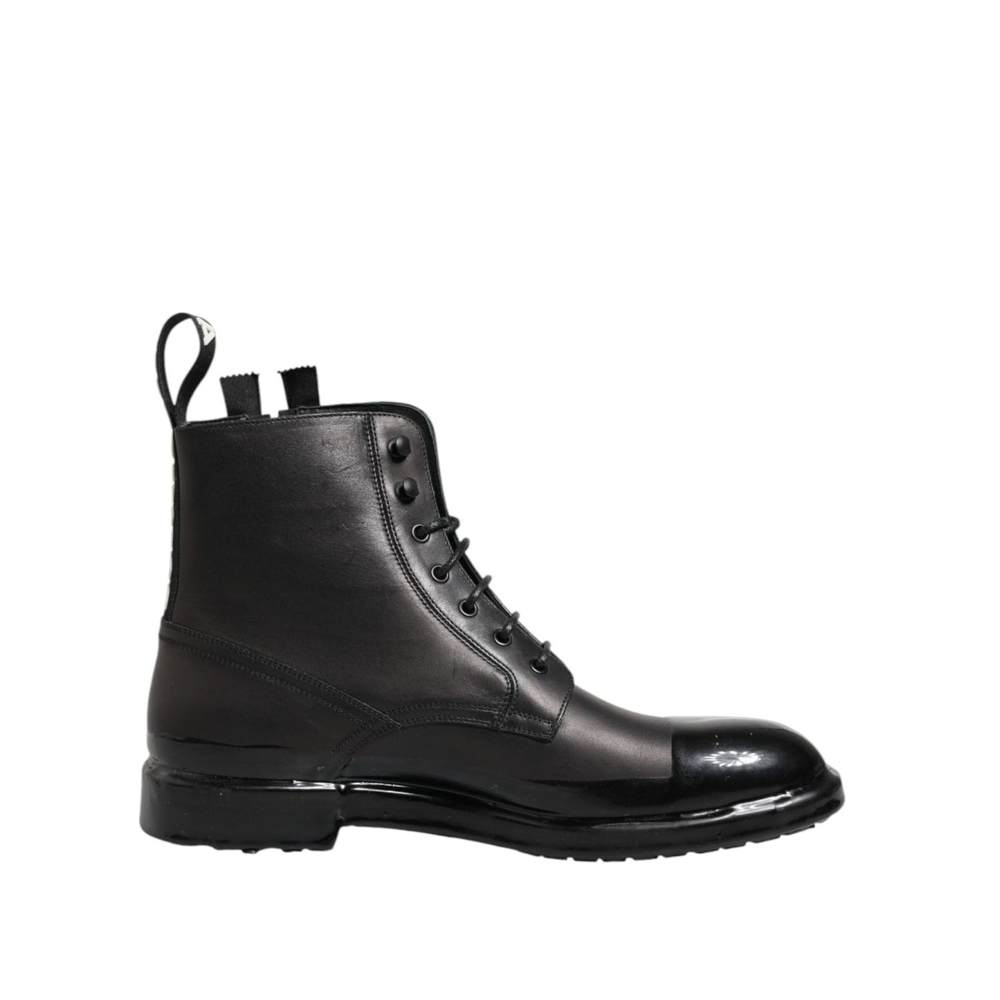 Dolce & Gabbana Brown Black Lace Up Mid Calf Men Boots Shoes MV7688-44