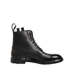 Dolce & Gabbana Brown Black Lace Up Mid Calf Men Boots Shoes MV7688-44