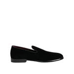 Dolce & Gabbana Black Velvet Loafers Formal Men Dress Shoes MV7632-39
