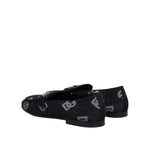 Dolce & Gabbana Blue Logo Cotton Loafers Formal Dress Shoes MV7728-42