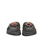 Dolce & Gabbana Black Rubber Sacred Heart Slides Men Beachwear Shoes MV7786-45