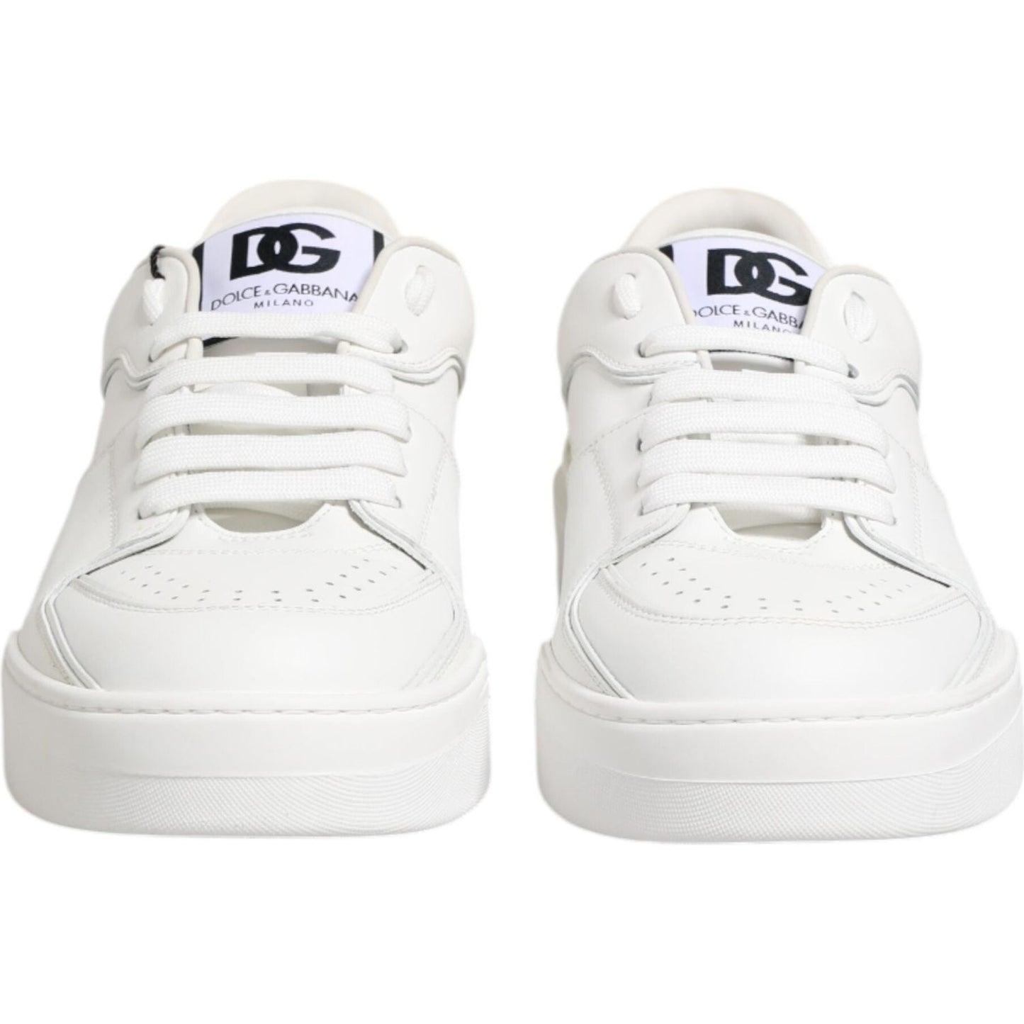 Dolce & Gabbana White Miami Leather Low Top Sneakers Shoes MV6121-40