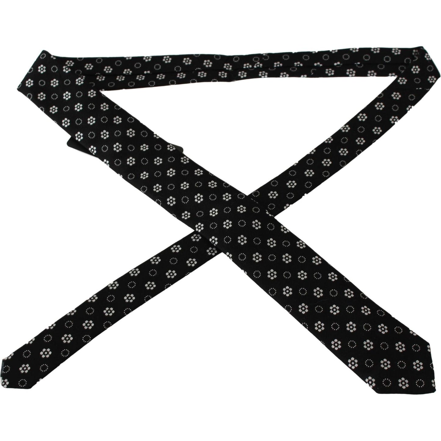 Dolce & Gabbana Black 100% Silk Floral Print Print Classic Tie KRA730