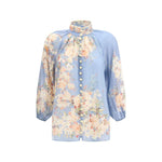 Zimmermann Cascadian Blouse with puff sleeves ZI-3548TSS255TLBLBTFLO-1