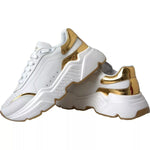 Dolce & Gabbana White Gold DAYMASTER Leather Sneakers Mens Shoes