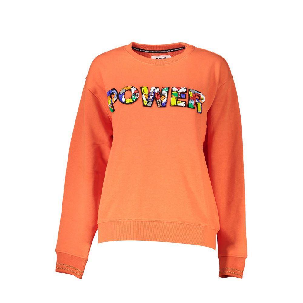 Desigual Orange Cotton Sweater DE-18751-XXL