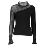 Patrizia Pepe Black Polyester Sweater PA-26486-XS