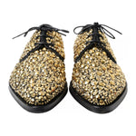 Dolce & Gabbana Black Gold Embellished Derby Shoes MV5158-43.5